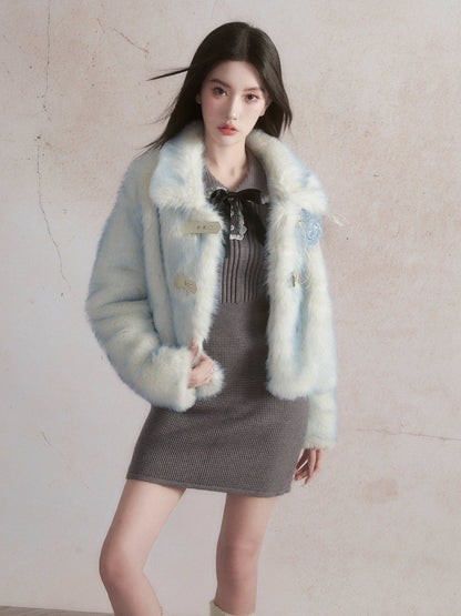 Eco-friendly Fur Strap Short Jacket