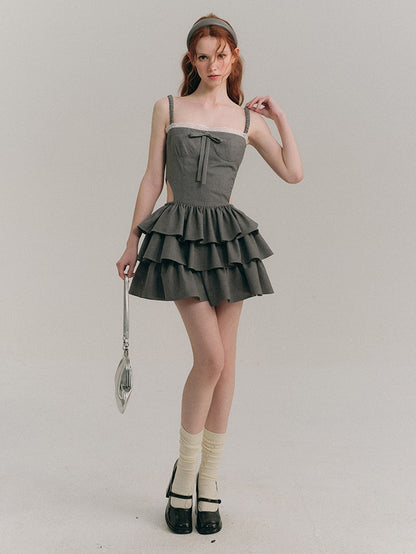 Hollow Suspender Cake Dress