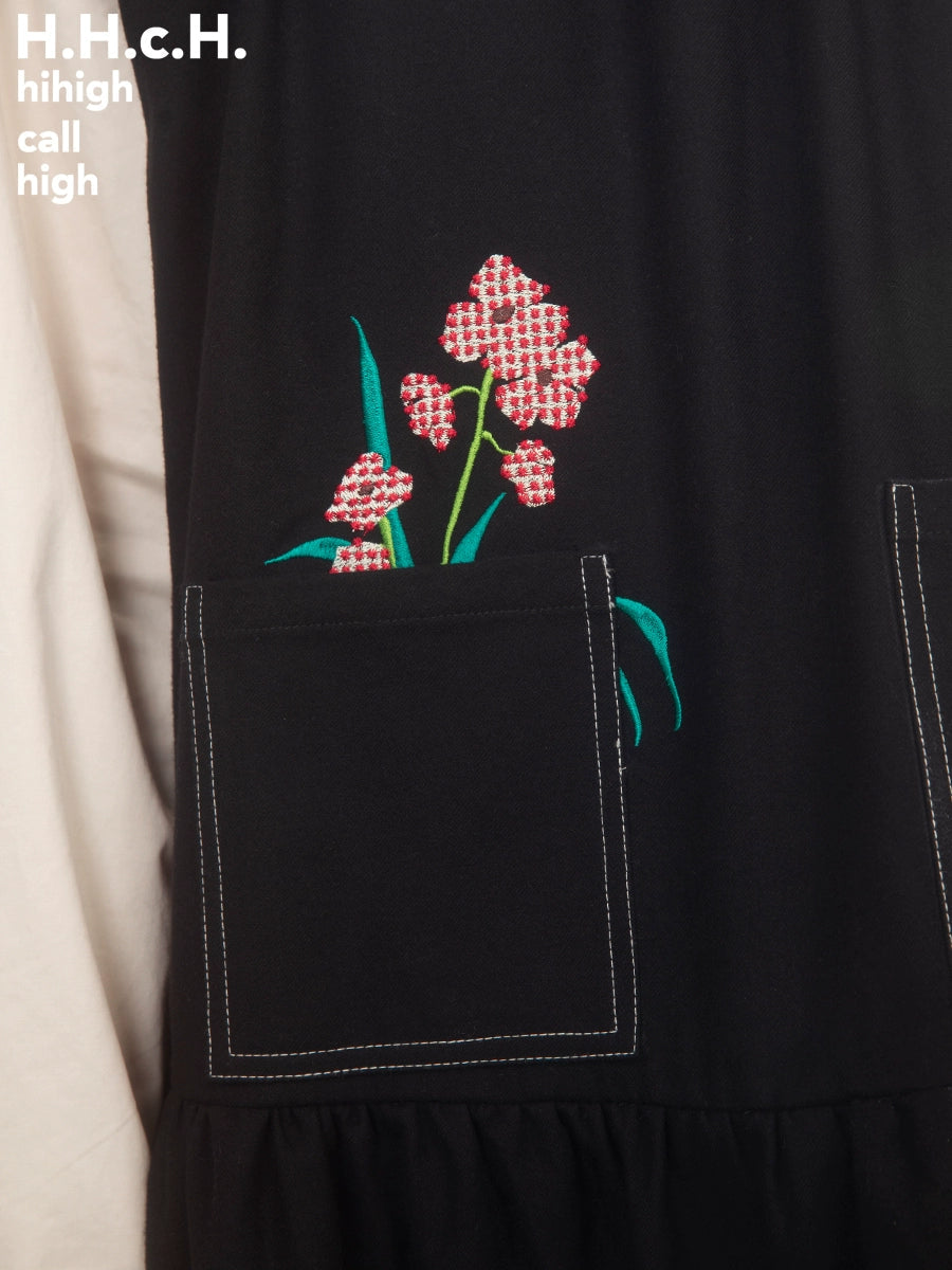 Butterfly Orchid Embroidered Sleeveless Flower Bud One-piece