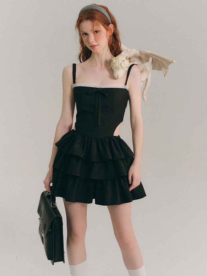 Hollow Suspender Cake Dress