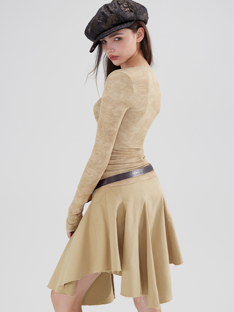 Irregular Hem Circular Skirt