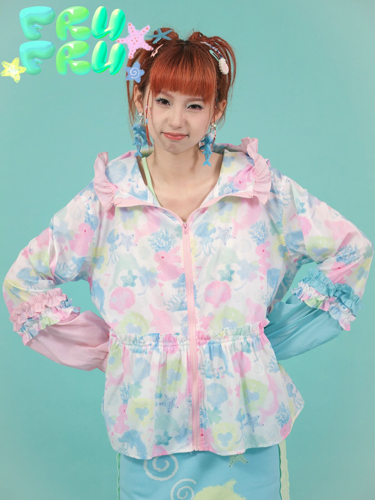 Y2k Cartoon Print Light Sonnenschutzmittel UV -Jacke