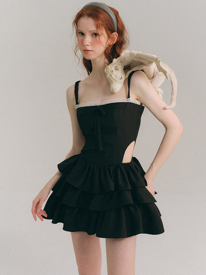 Hollow Suspender Cake Dress