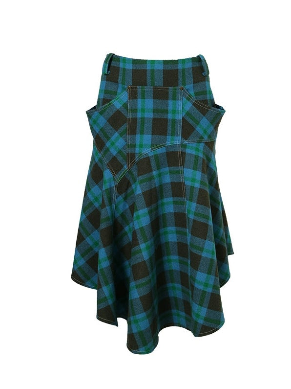 Vintage Taste Plaid Asymmetry Design Rock