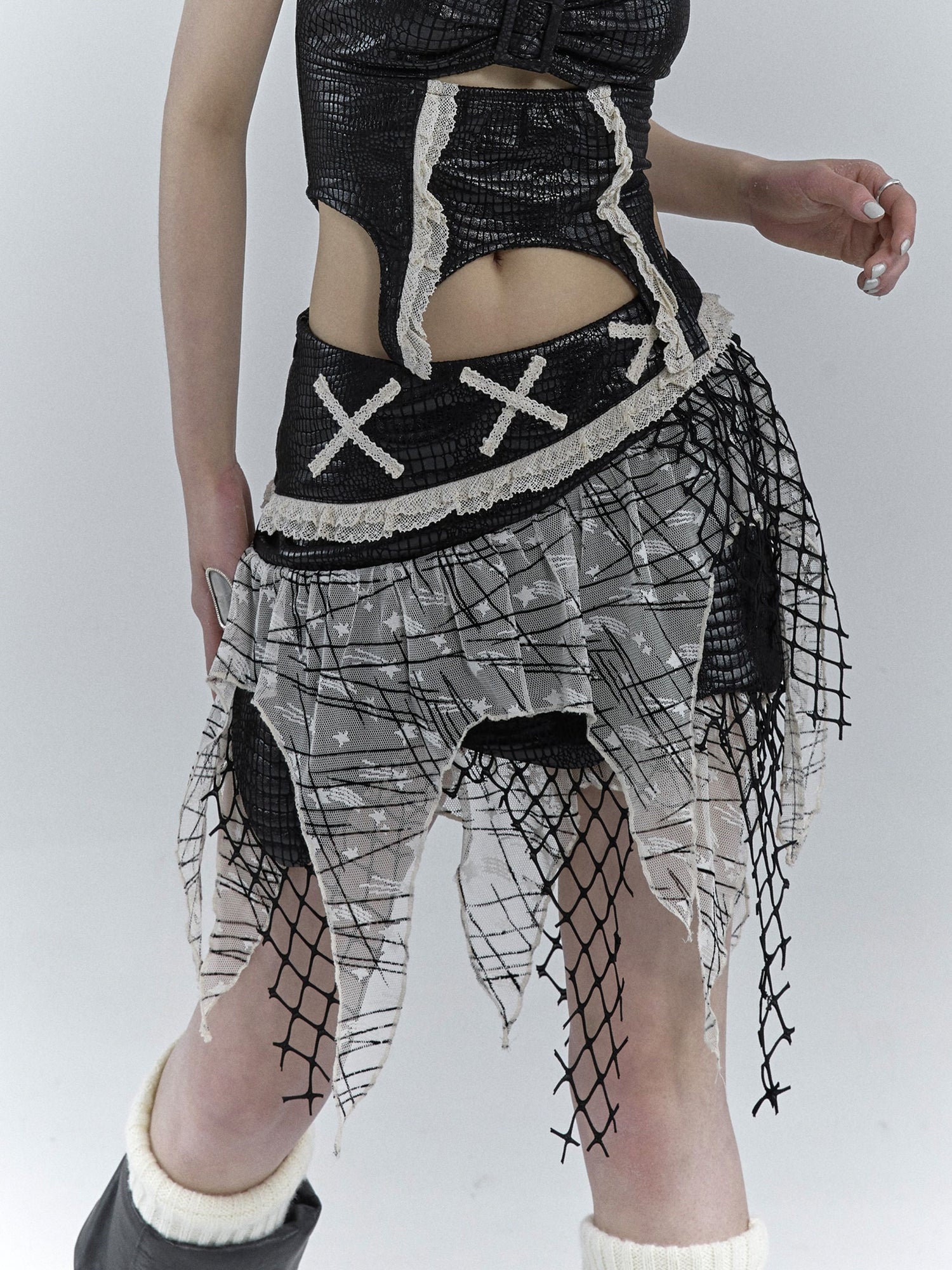 Broken Sense Irregular Splicing Skirt