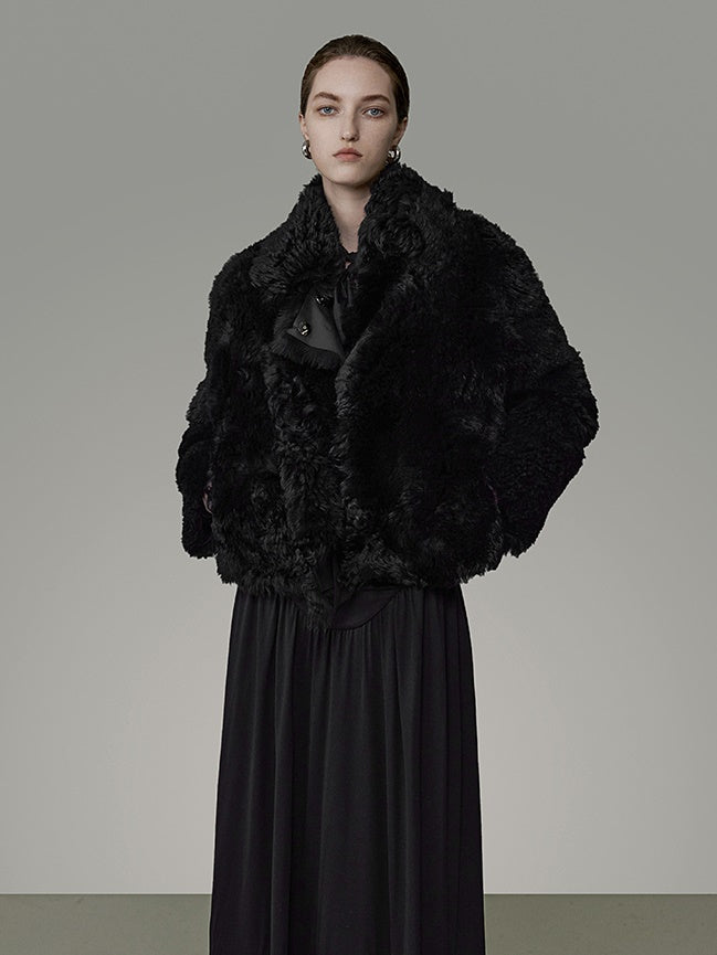 Lapel Design Warm Short Fur Jacket