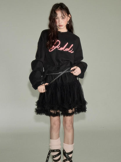 Ribbon Embroidered Pullover