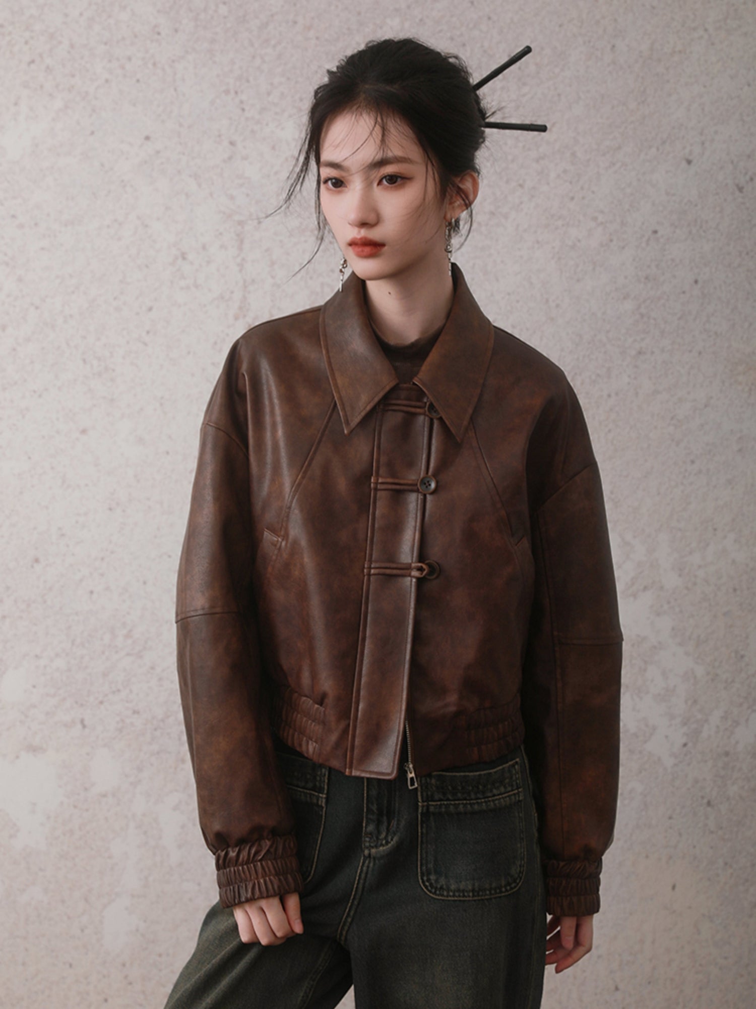 Retro Short Leather Jacket