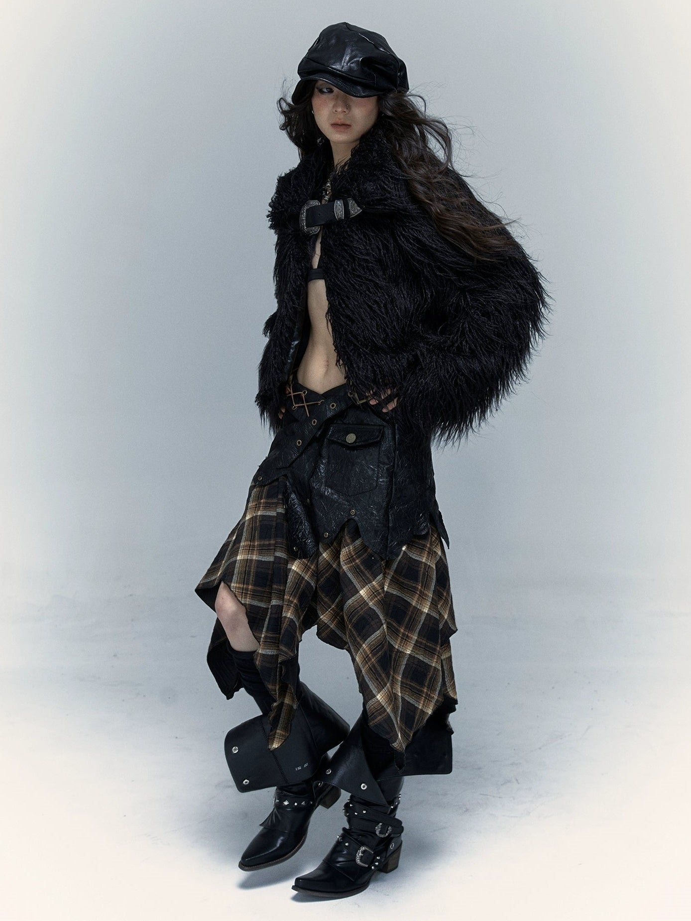 Eco-friendly Fur Strap Short Coat