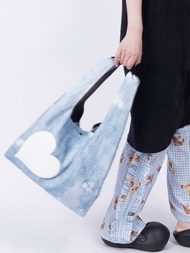 Heart Patch Shopping Bag