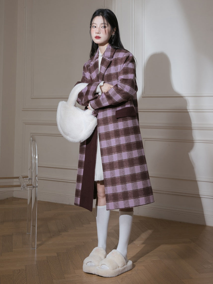 Plaid Long Chester Coat