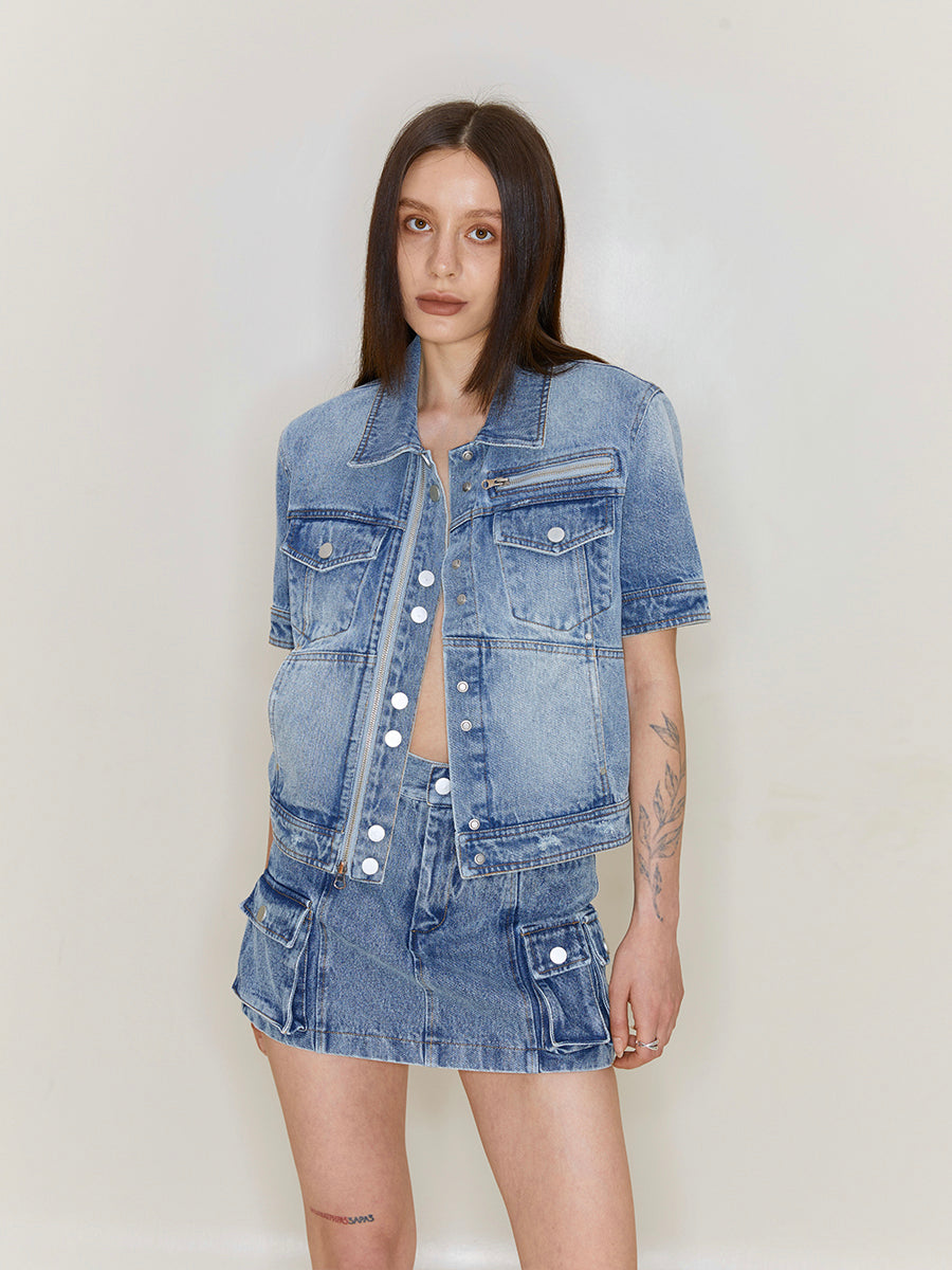 Denim Short-sleeved Jacket