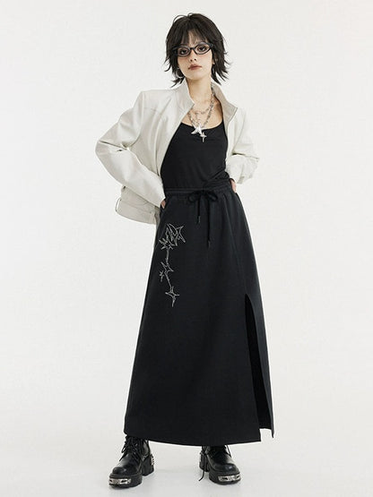 A-line Slit Long Skirt