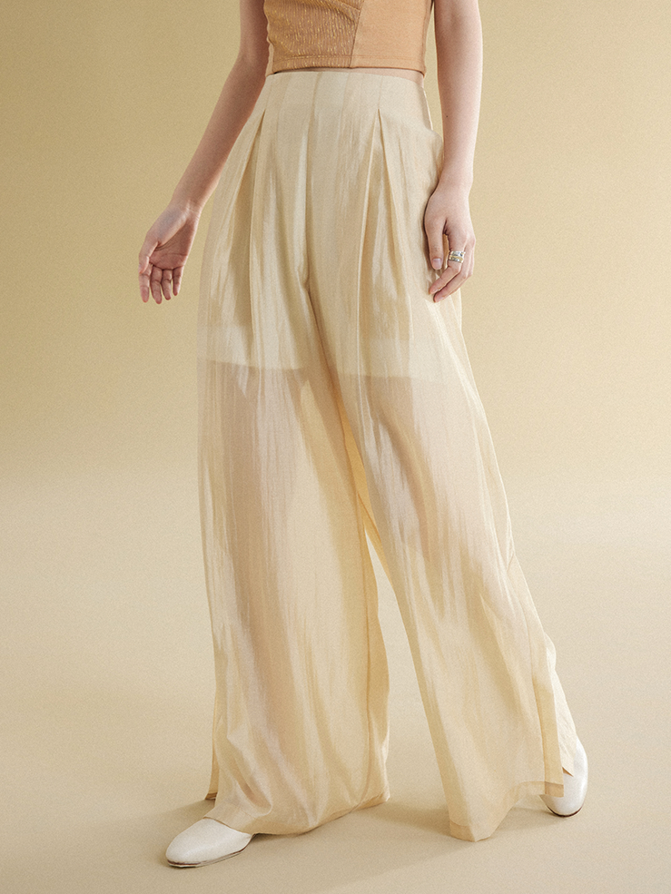 Straight Split Wide-leg Pants