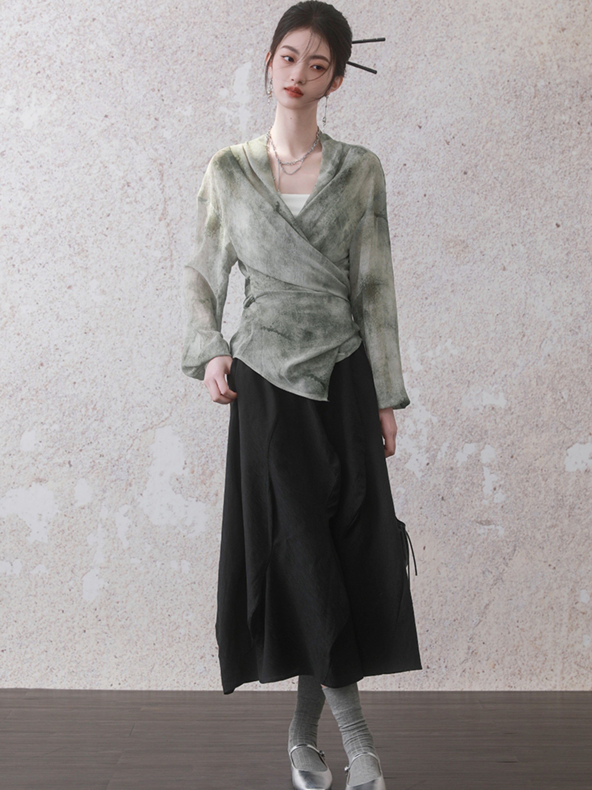 Irregular Wave A-line Skirt