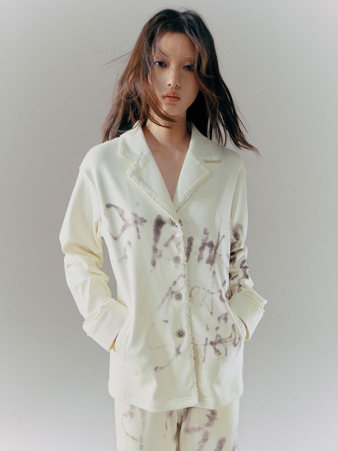 Velvet Warm Graffiti Print Pyjamas