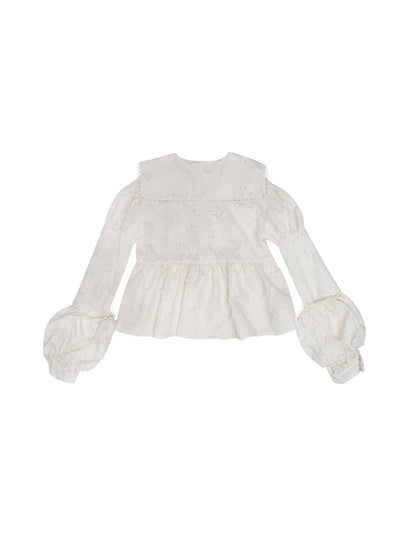 Loose Retro Lace Puff Long Sleeve Shirt