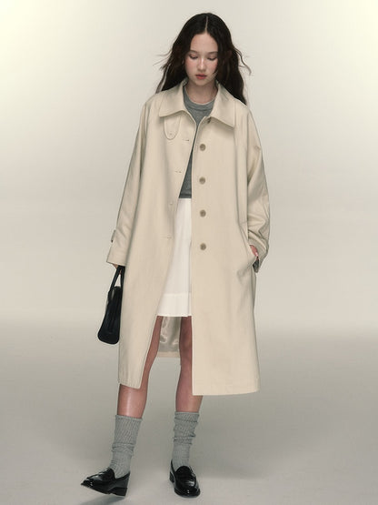 Single-breasted Loose Convertible Collar Coat