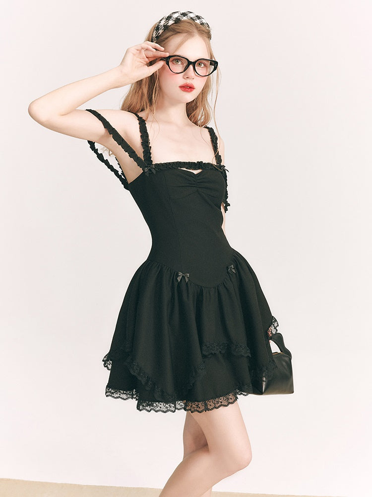 Lace Stitch Double Strap Dress