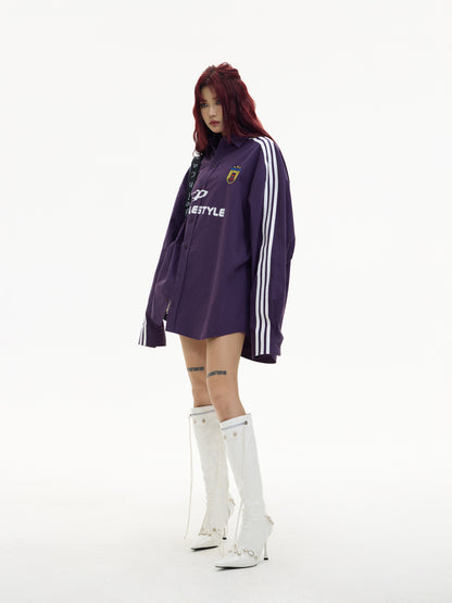 OverSize Side Line Long-sleeved Shirt