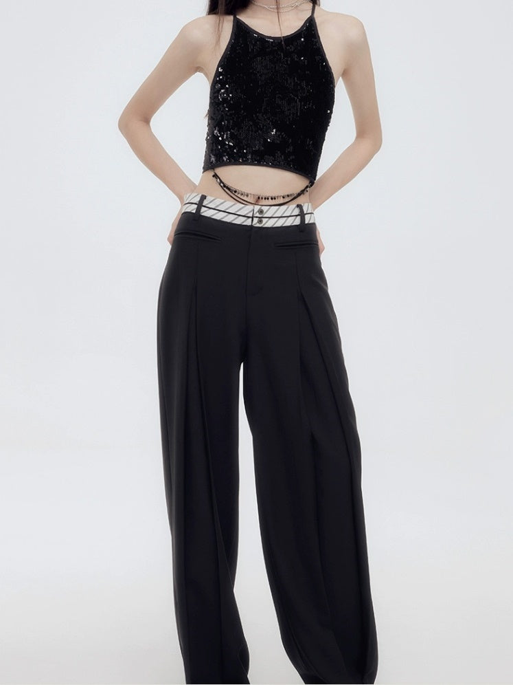 Anti-wrinkle Twill Double Waist Casual Pants