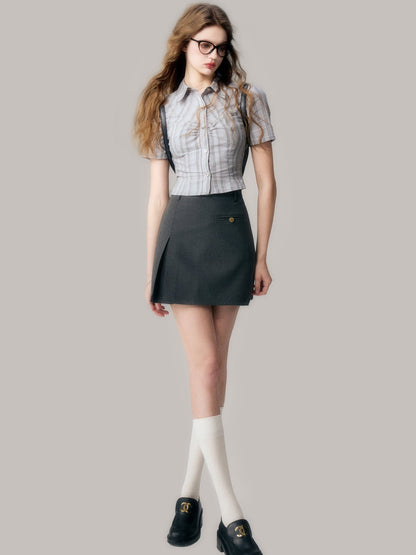 Slim A-line Short Skirt