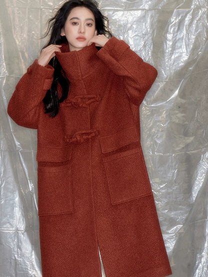 High-Neck Chinese Style Button Coat