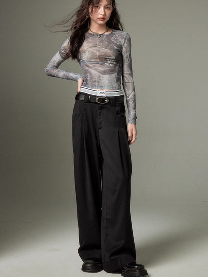 Double Waist Wide Leg Pants