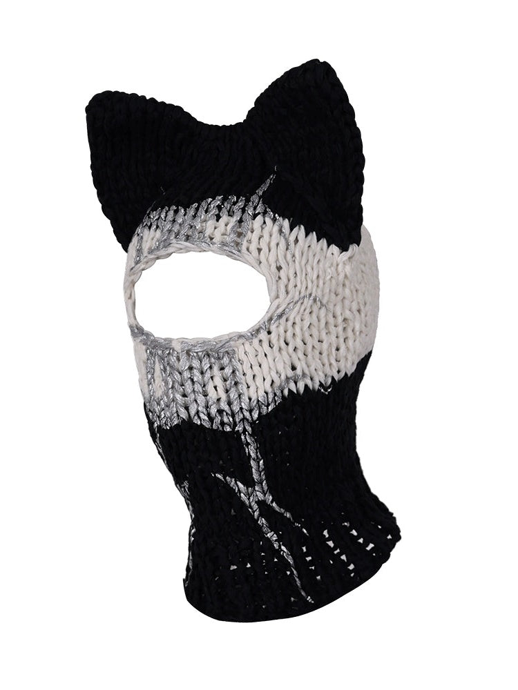 Cat Cat Border Hood Beanie