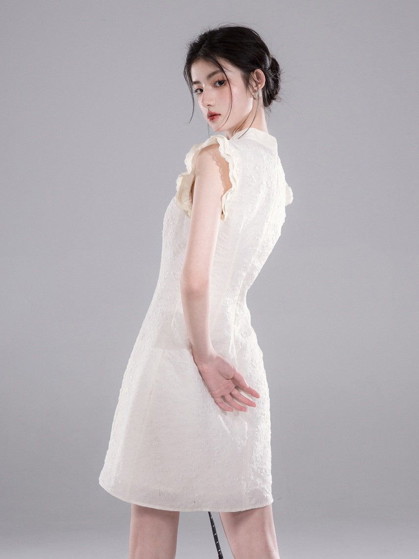 Chinese Style Small Flying Sleeve Ribbon Dress