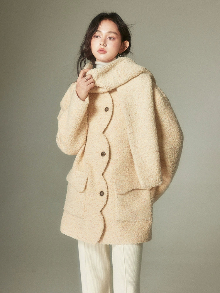 Round Neck Cloud Edge Coat