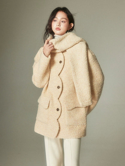 Round Neck Cloud Edge Coat