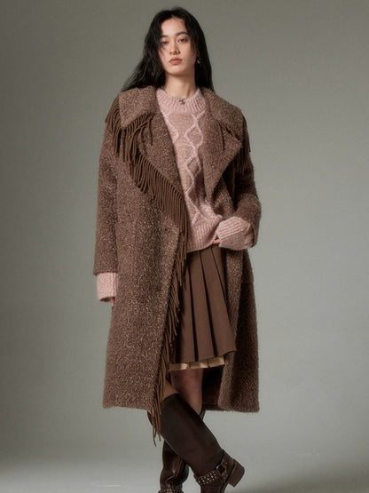 Tassel Design Mid-length Coat