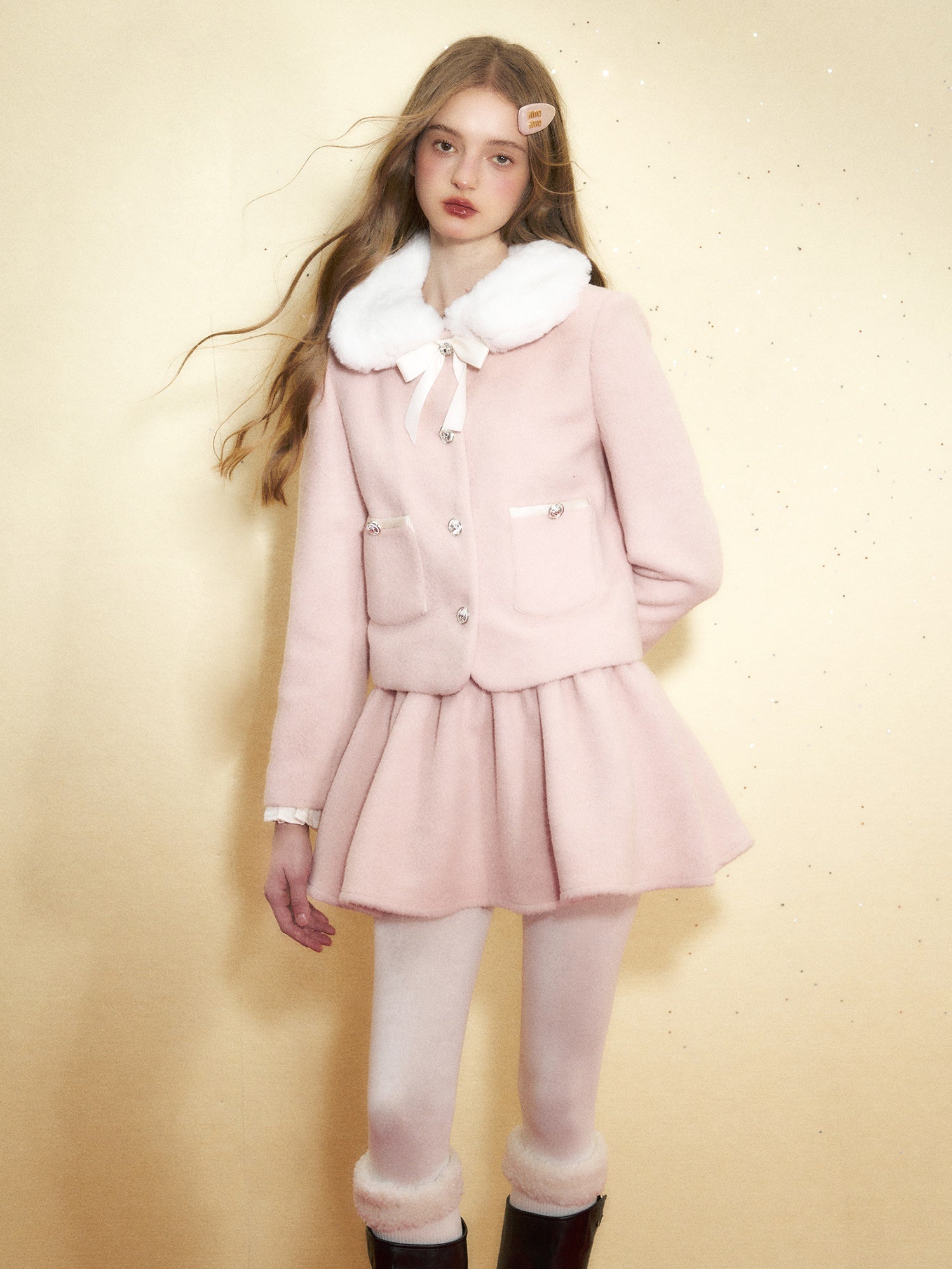 Furlar Short Jacket &amp; High Wareed Gather Skirt