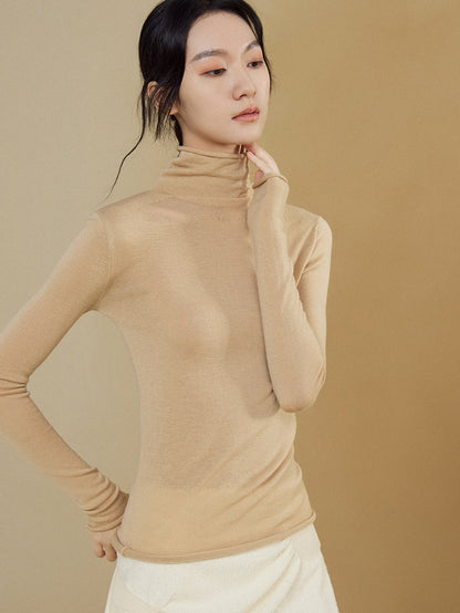 Splicing Slim Knitted Bottoming Shirt