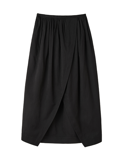 Curved Front Slit Irregular Skirt