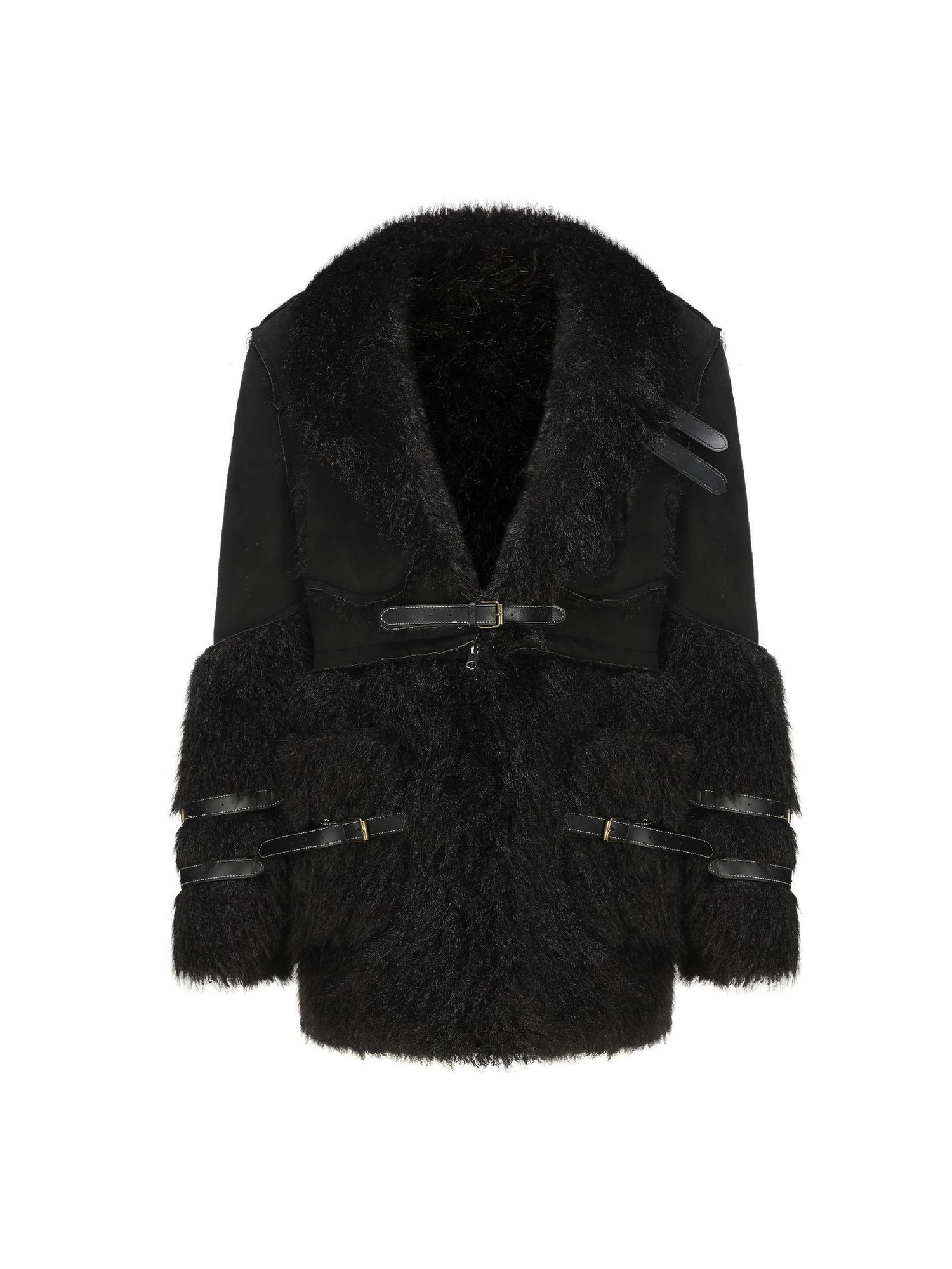 Removable Fur Stitch Strap Coat