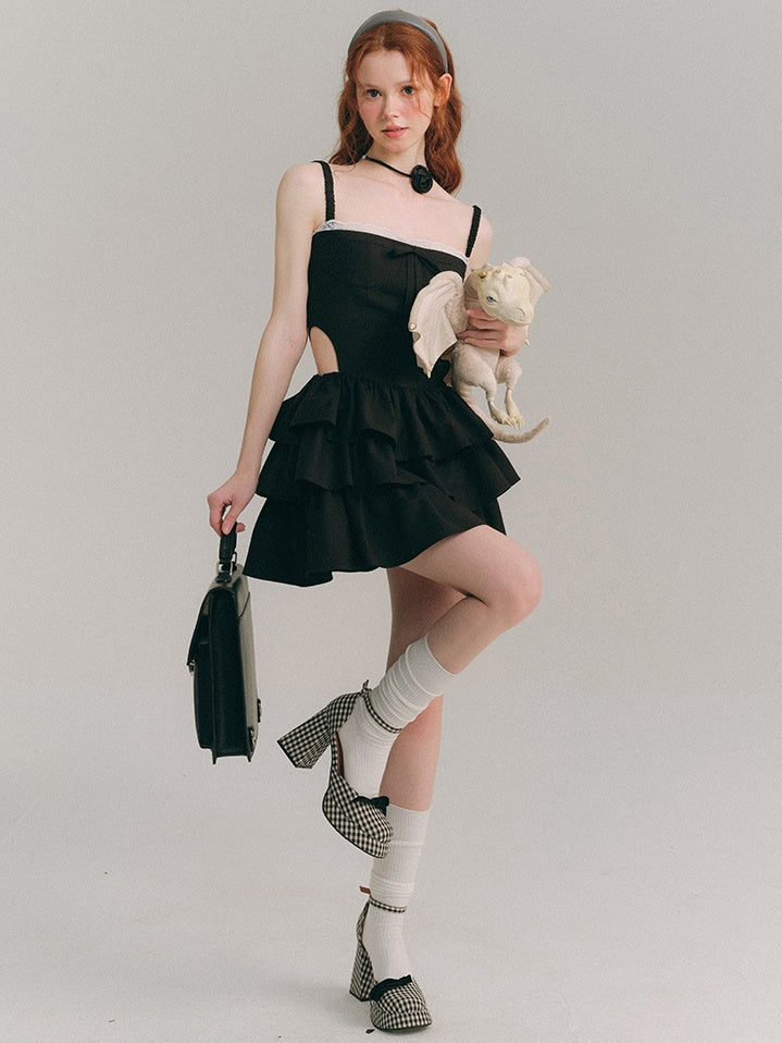 Hollow Suspender Cake Dress