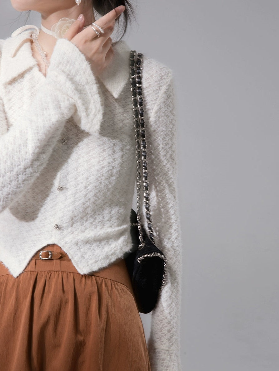 Feather Touch Hollow Knit Sweater