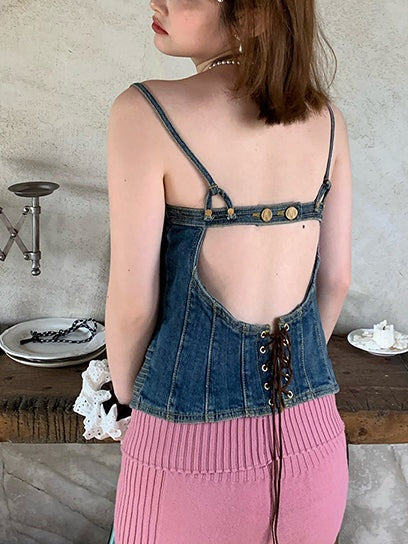 Washed Denim Camisole