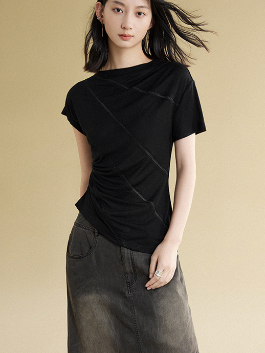 Oblique Split Irregular T-shirt