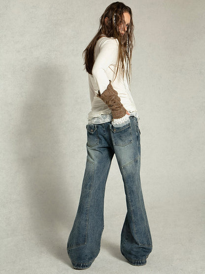 Micro-Flare Low-waist Jeans