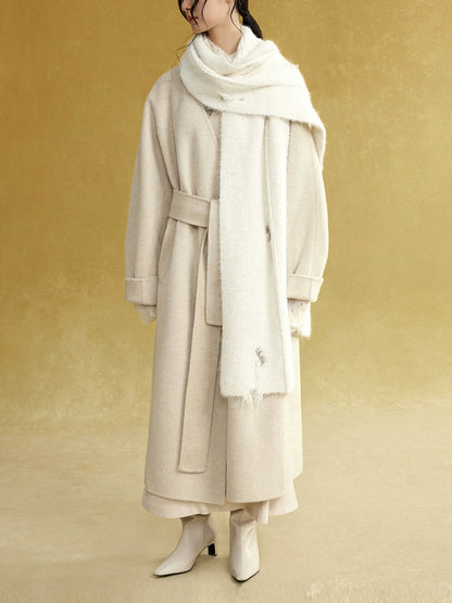 Collarless Long Double-sided Gown Coat