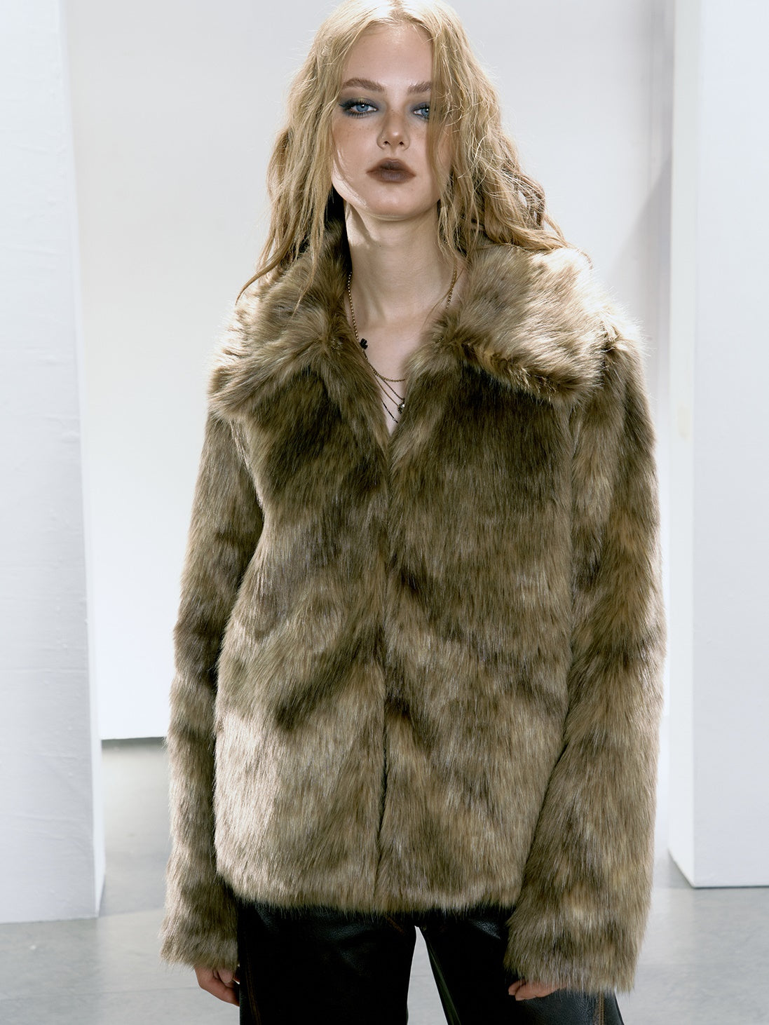 Glossy Eco-friendly Fur Short Coat