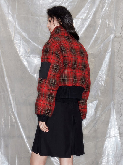 Veste courte réversible à plaid