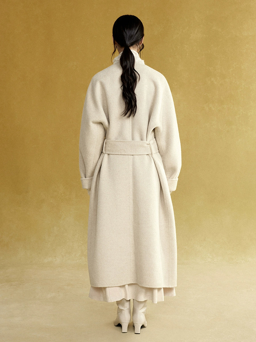 Collarless Long Double-sided Gown Coat