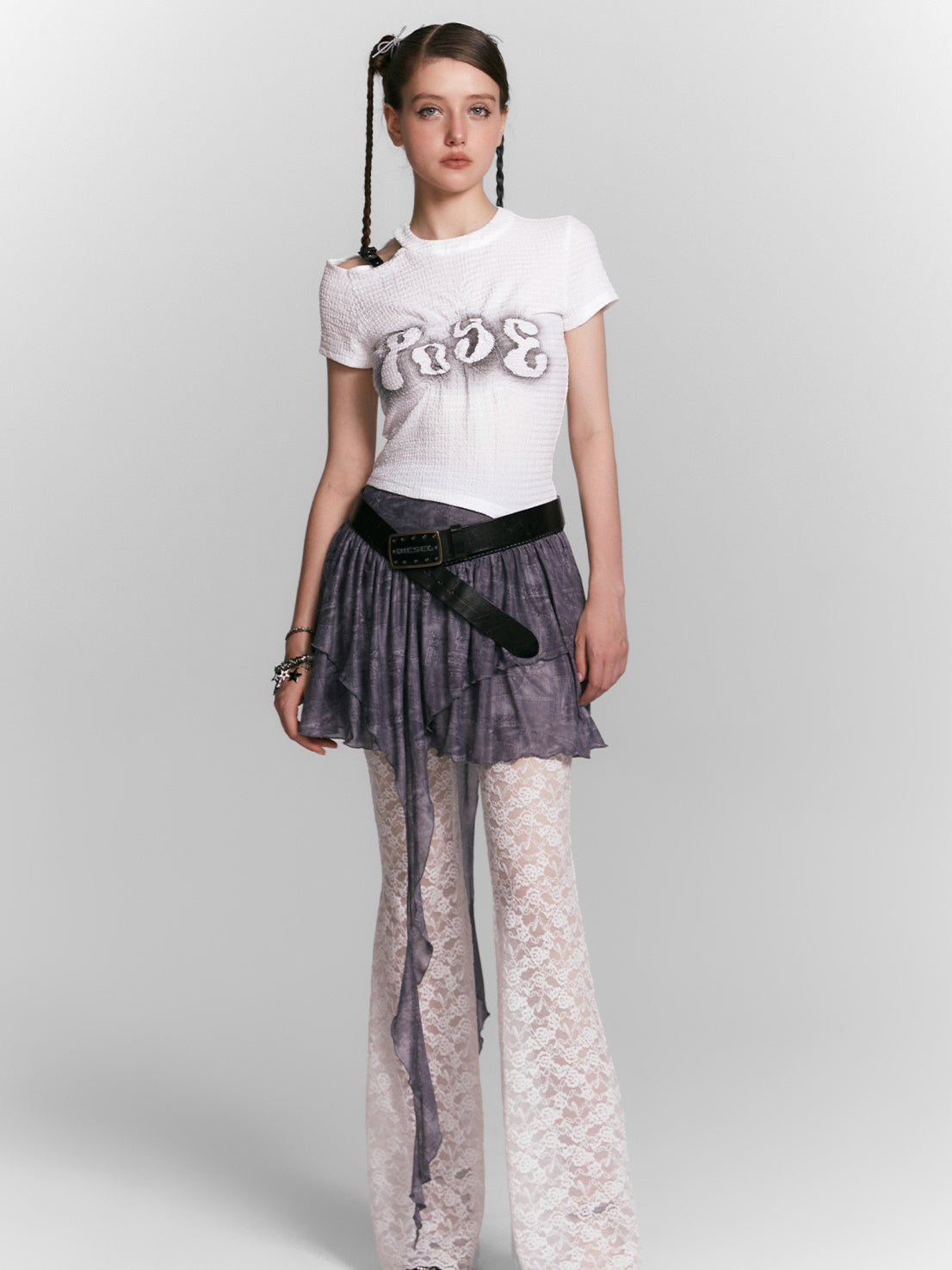 Three-dimensional Folds Asymmetric T-shirt – ARCANA ARCHIVE