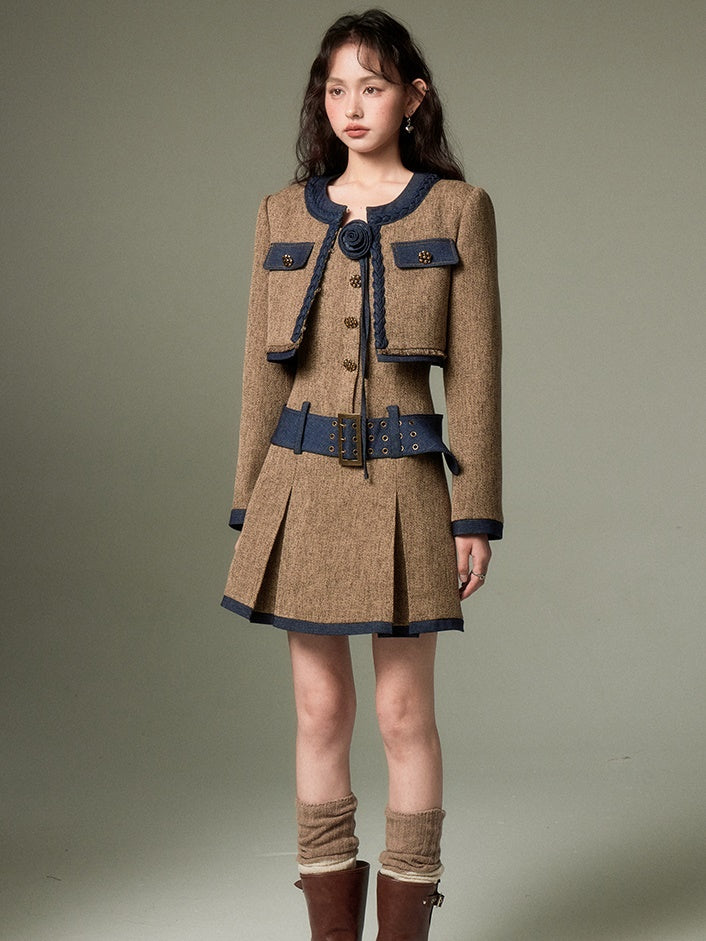 Chic Tweed Short Jacket &amp; Slip Skirt