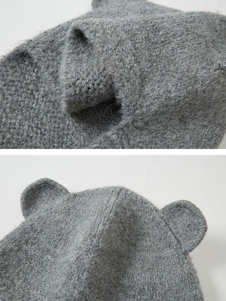 Bear Ears Soft Waxy Knitted Hat