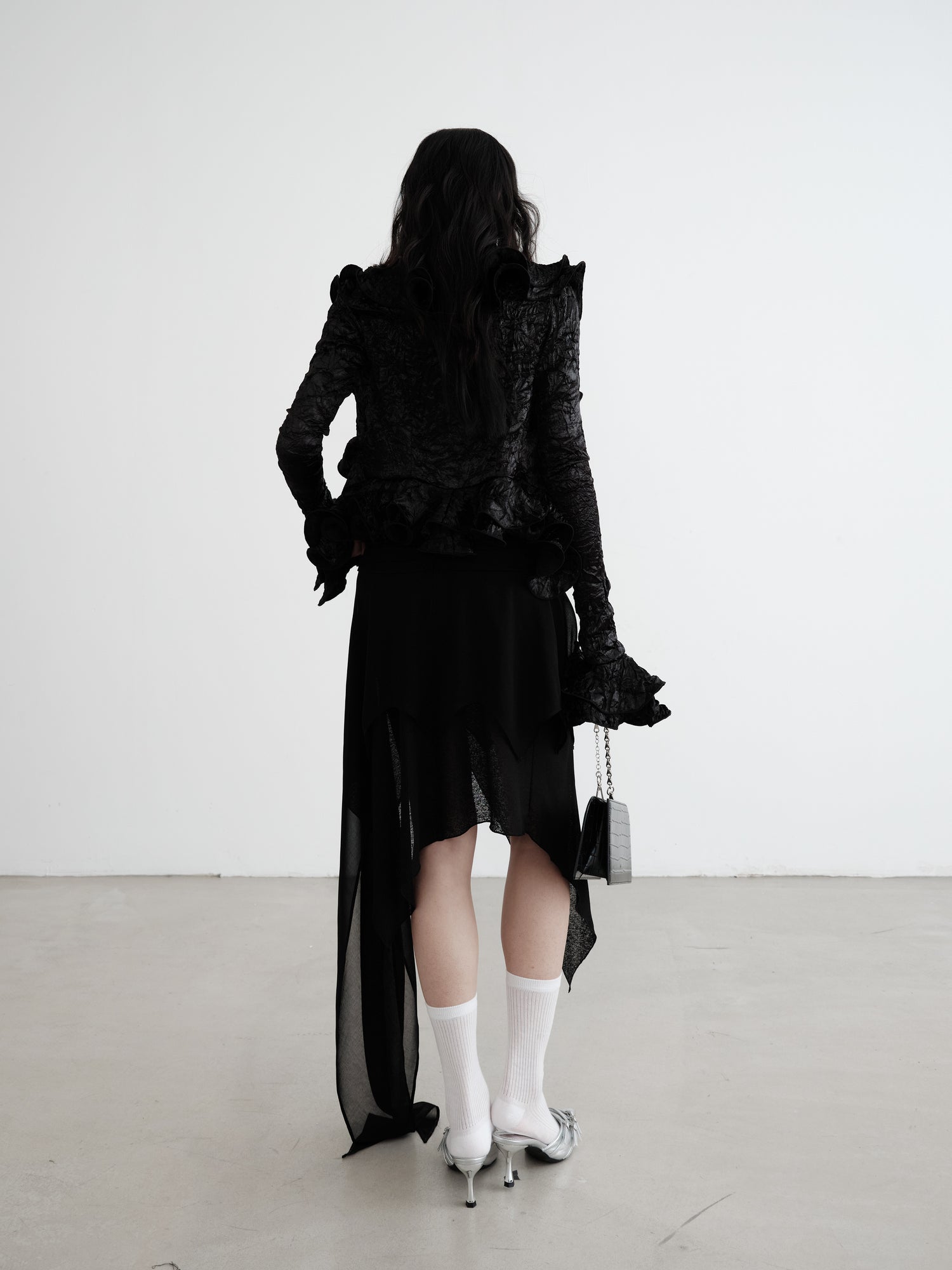 Three-dimensional Ruffled Pleated Texture Shirt